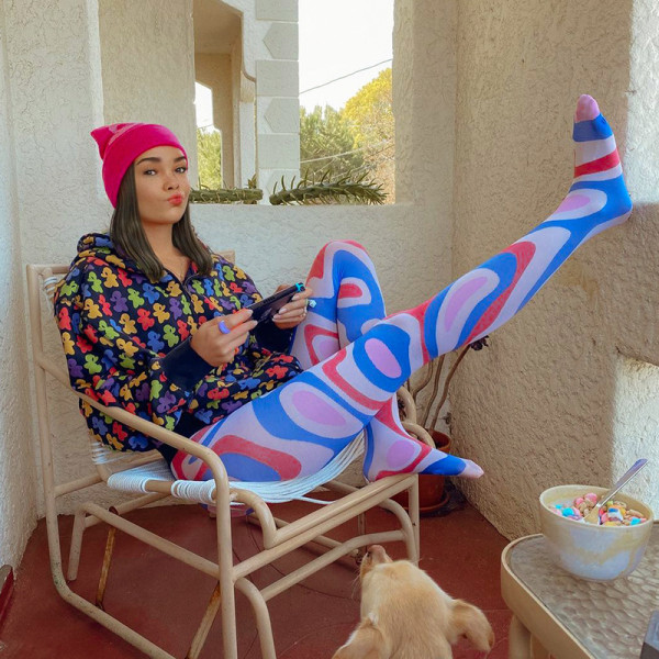 Multicolor printed tights leggings buttocks step pants X21PT198