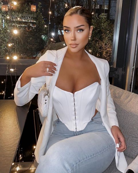 Solid color irregular one-shoulder street shooting sleeveless chest wrap top M21TP143