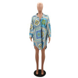 Fashionable elements printed loose and comfortable trendy new shirt Y7017