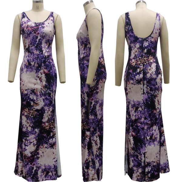 Fashion digital printing women's dress SMR10123