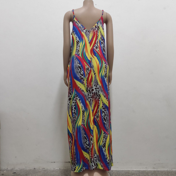 Fashion summer casual loose sleeveless V-neck dress SMR10201