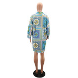 Fashionable elements printed loose and comfortable trendy new shirt Y7017