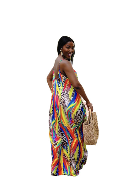 Fashion summer casual loose sleeveless V-neck dress SMR10201