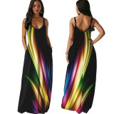 Fashion summer casual loose sleeveless V-neck dress SMR10158