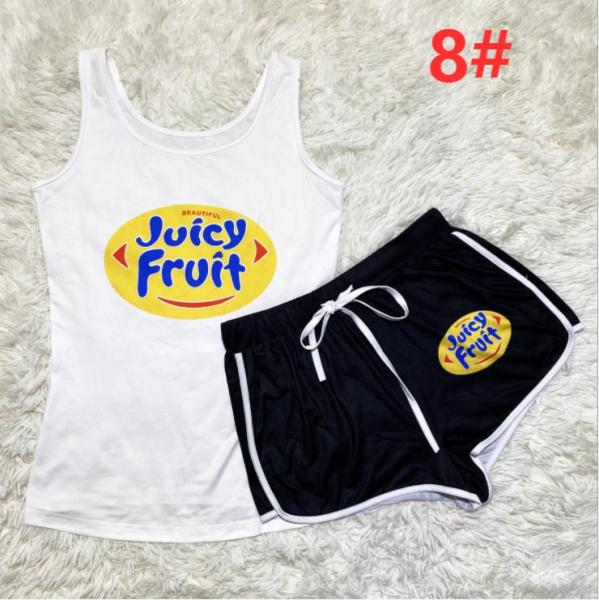 Sexy graphic print suspender shorts suit yoga pants suit D9347