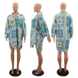 Fashionable elements printed loose and comfortable trendy new shirt Y7017