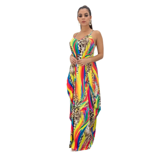 Fashion summer casual loose sleeveless V-neck dress SMR10201