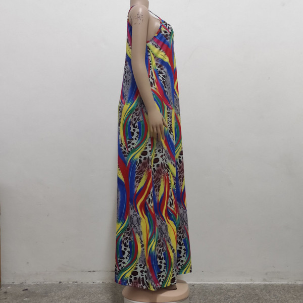Fashion summer casual loose sleeveless V-neck dress SMR10201