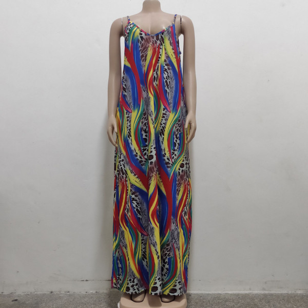 Fashion summer casual loose sleeveless V-neck dress SMR10201