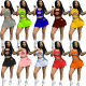 Baseball uniform printed pleated skirt with bottom pants vest suit R1177
