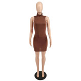 Sexy solid color dress for summer beauty OQ005