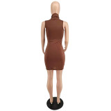 Sexy solid color dress for summer beauty OQ005