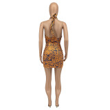 Fashion casual wrap breast dress AT65001