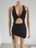 Gold velvet solid color sexy V-shaped suit two-piece swimsuit short skirt FFD1115
