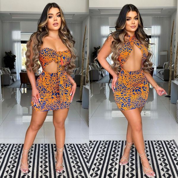 Fashion casual wrap breast dress AT65001