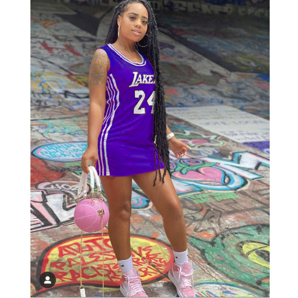Round neck print basketball dress new CN0144