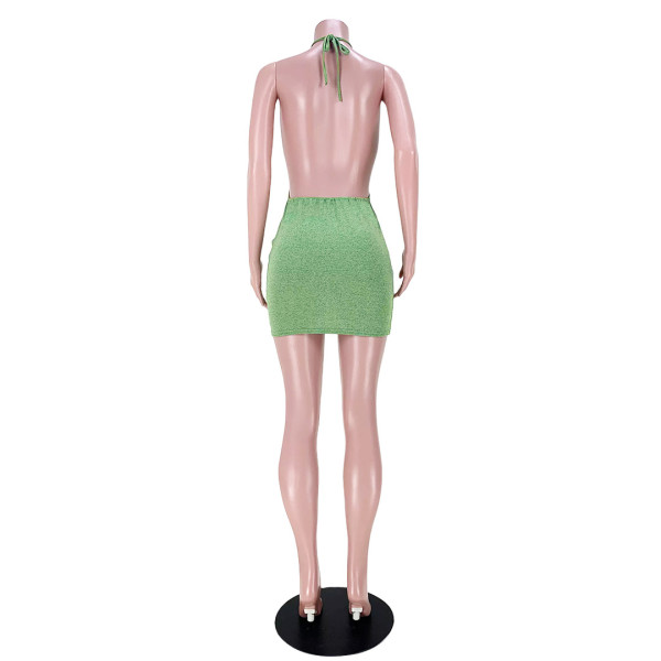 Sexy halter neck strap halter dress GL6381