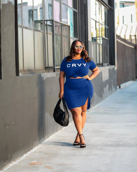 Fashion plus size women's amazon cross-border fashion casual two-piece skirt suit S6295