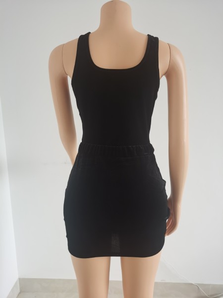 Gold velvet solid color sexy V-shaped suit two-piece swimsuit short skirt FFD1115