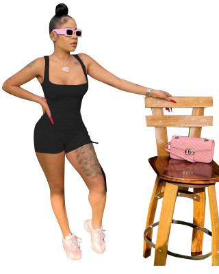 Sexy strappy halter nightclub solid color jumpsuit H8976