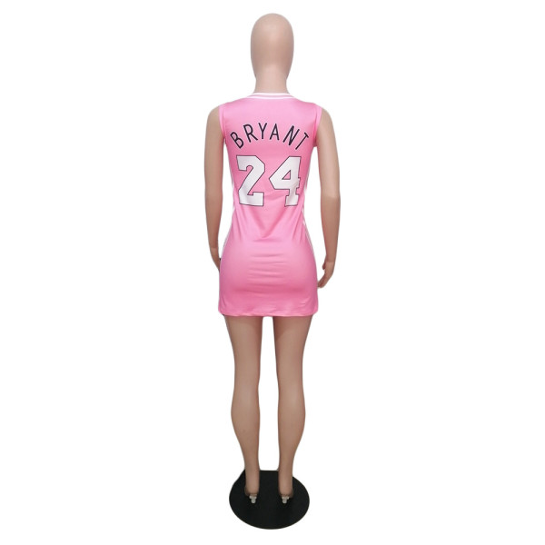 Round neck print basketball dress new CN0144