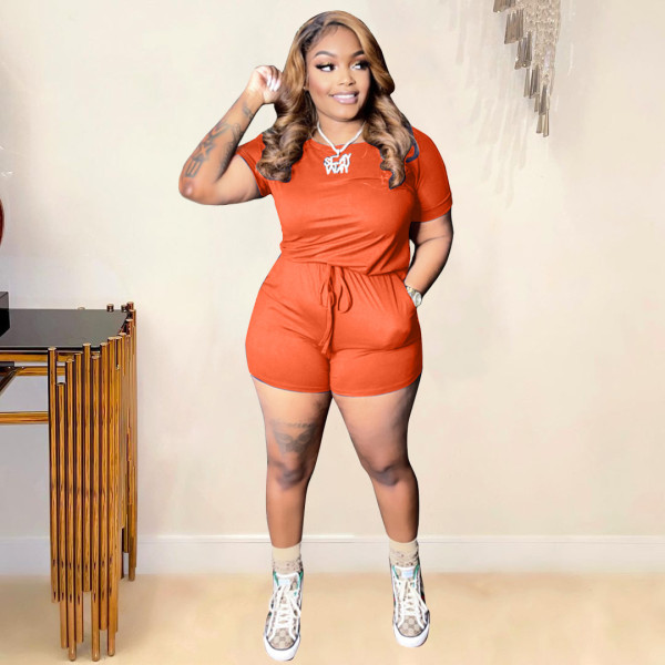 Casual sports loose solid color jumpsuit KY3077