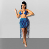 Hand-woven rope denim suit MY715