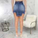 Fashion stitching split commuter solid color hip skirt HSF2415