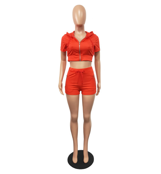 Short-sleeved shorts Fashion casual sports suit Two-piece women's clothing H1640