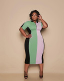 Fashion stitching dress S6287