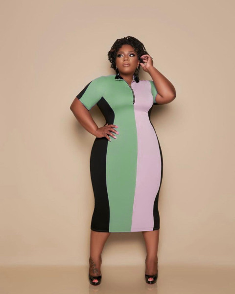 Fashion stitching dress S6287