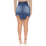 Fashion stitching split commuter solid color hip skirt HSF2415