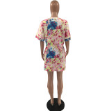 Oversized loose fashion printed dress Q5249