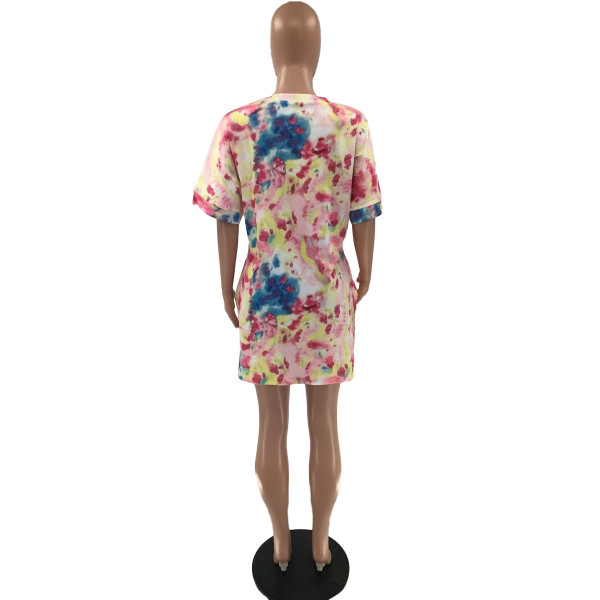 Oversized loose fashion printed dress Q5249