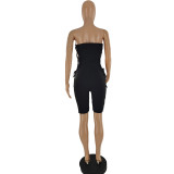 Fashion casual pleated strappy jumpsuit S946