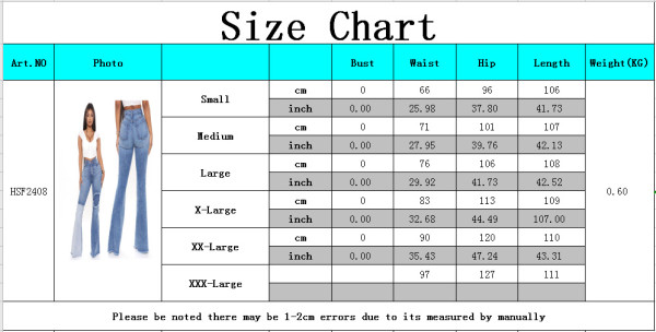Sexy fashion all-match splicing ripped elastic slim-fit flared pants HSF2408