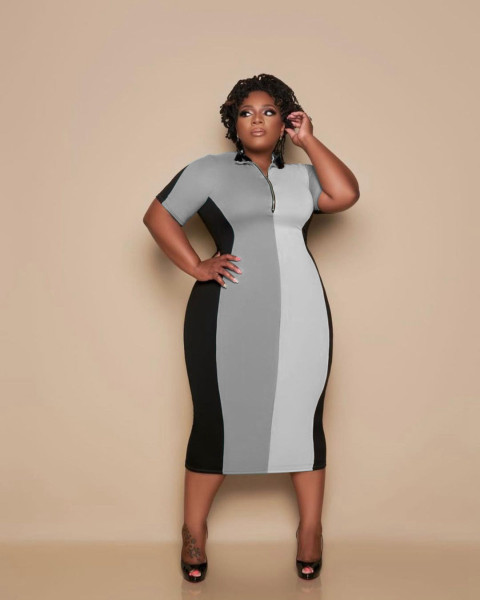 Fashion stitching dress S6287