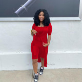 Irregular jacket + jumpsuit two-piece suit casual sexy solid color MN1092