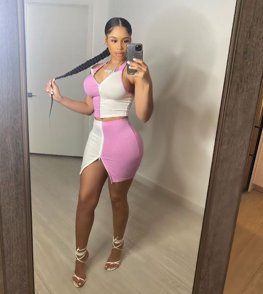 Fashion stitching zipper sexy two-piece skirt suit S6282