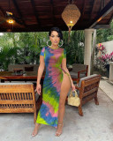 Tie-dye irregular sexy dress MN1093