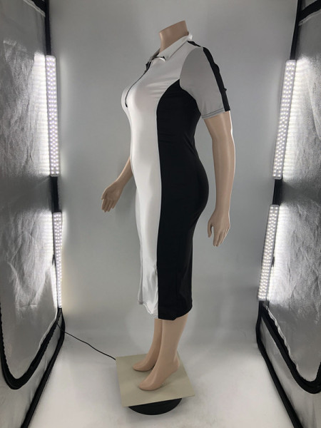 Fashion stitching dress S6287