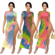 Tie-dye irregular sexy dress MN1093