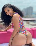 Sexy printed two-piece bikini PQ8648