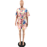 Oversized loose fashion printed dress Q5249