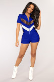 Sport leopard print stitching shorts jumpsuit LSN7105