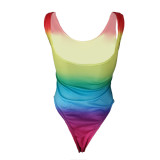 Sexy gradient one-piece swimsuit Q5089