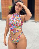 Sexy printed two-piece bikini PQ8648