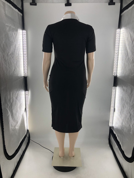 Fashion stitching dress S6287