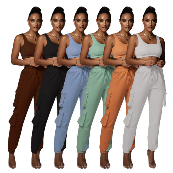 Plus size women's clothing yoga suit fashion casual pants suit H1651