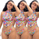 Sexy printed two-piece bikini PQ8648